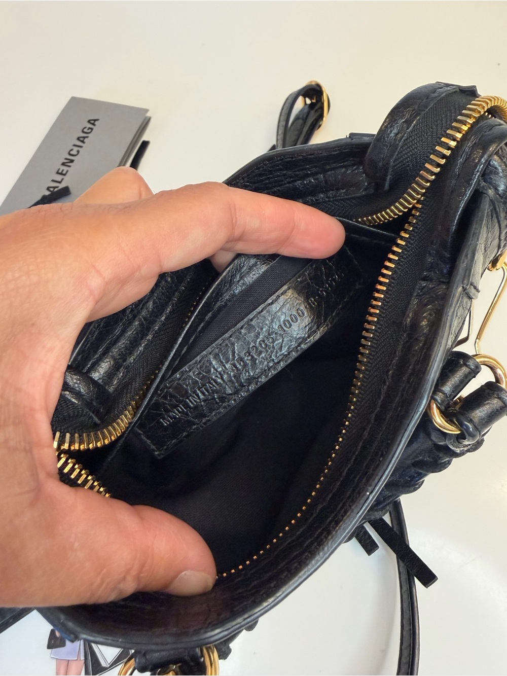 🎀BALENCIAGA Agneau Giant 12 Gold Hardware Micro City Gris Fossile - Picture 12 of 17